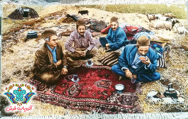 تابلو فرش طرح زندگی عشایر